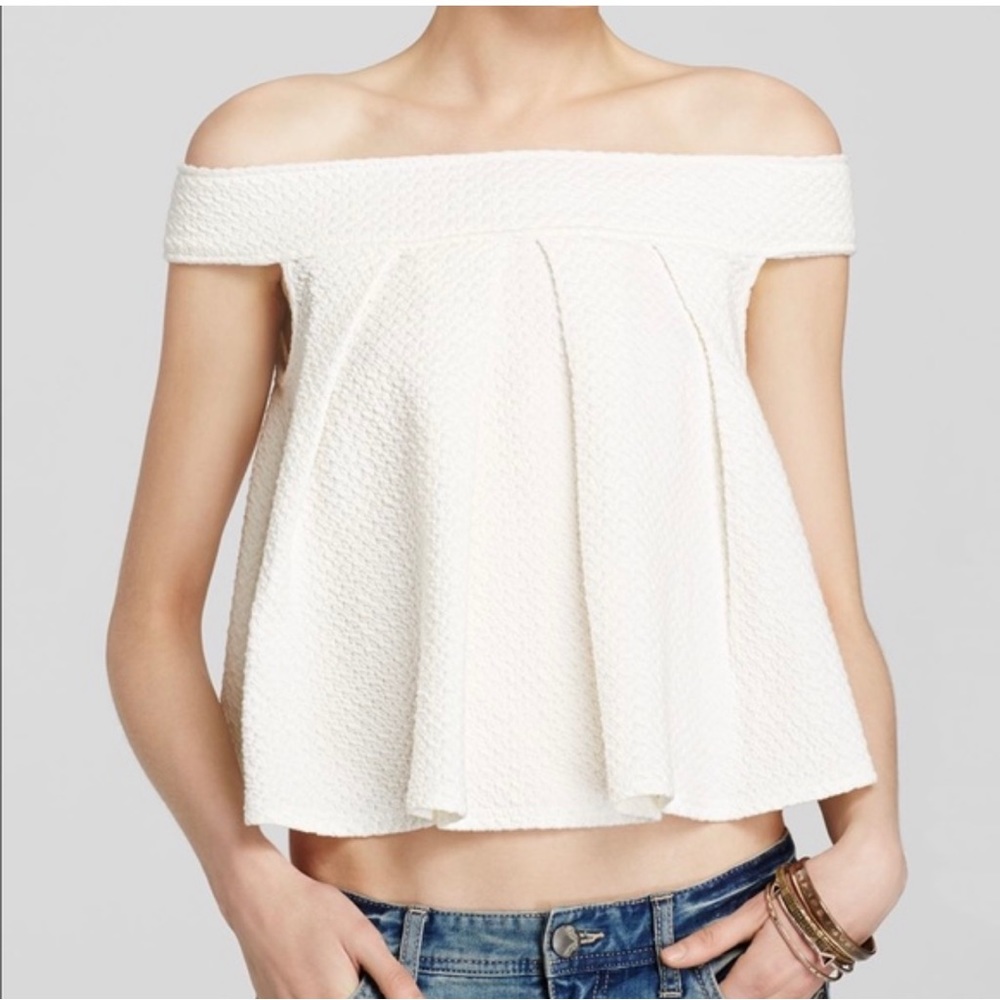 Free People Priscilla Off Shoulder Top Size XS White Flowy Tank - Picture 1 of 11